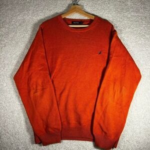 Vintage Nautica bright orange preppy knit sweater